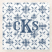 Spanisches Muster — Distressiver Schnitt | Glasuntersetzer (Vorderseite)