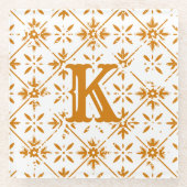 Spanisches Muster — Distressiver Schnitt | Glasuntersetzer (Vorderseite)