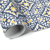 Spanisches Muster für die Marine und die Gelbe Geschenkpapier (Rolleneckpunkt)