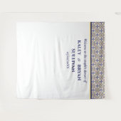 Spanisches Navy Yellow Tile Dusche Foto Background Wandteppich (Vorderseite (Horizontal))