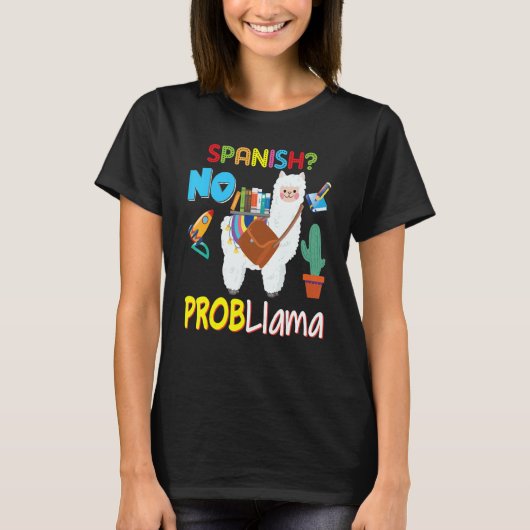 Spanisches No Probllama Problem Llama Kid Student T-Shirt (Vorderseite)