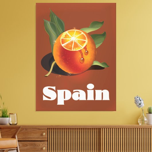 Spanisches Orangenplakat Leinwanddruck (Insitu (Wohnzimmer))