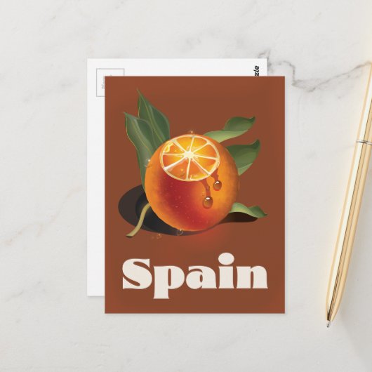 Spanisches Orangenplakat Postkarte (Vorderseite/Rückseite Beispiel)