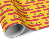 Spanisches Papier, patriotisches Gold unter spanis Geschenkpapier (Rolleneckpunkt)