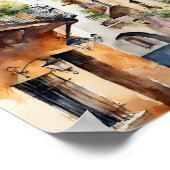 Spanisches Poster der kleinen Altstadt (Ecke)