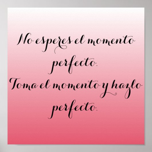 Spanisches Poster - Pink ombre - Keine Espresse.. (Vorne)