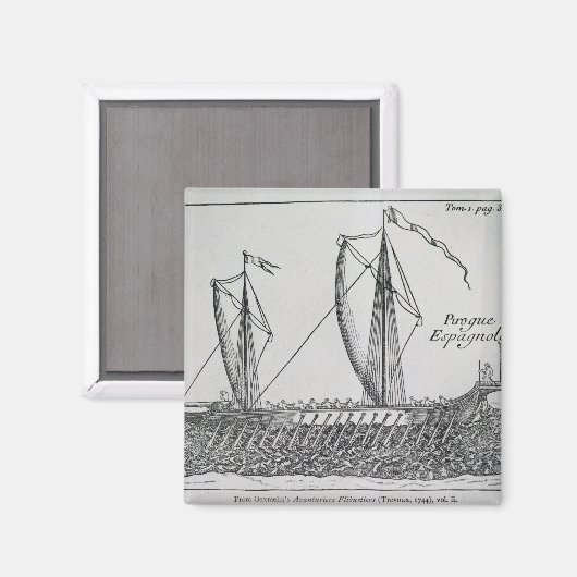 Spanisches Schiff" Magnet (Vorderseite/Rückseite)