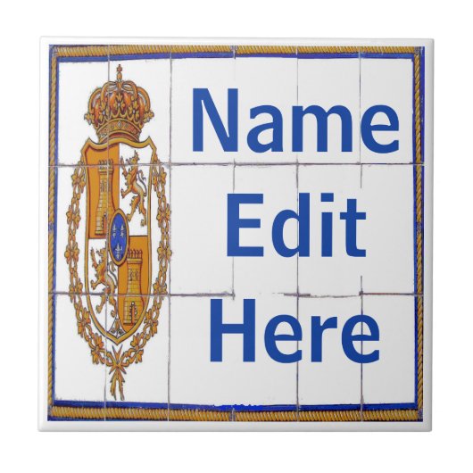 Spanisches Siegel Brief & Hausnummer Tilgung Fliese (Vorderseite)