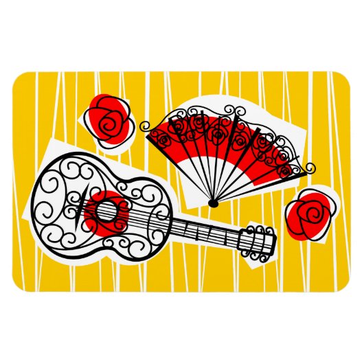 Spanisches Souvenirportrait Magnet (Horizontal)