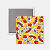 Spanisches Souvenirs Multimagnet-Quadrat Magnet (Vorderseite/Rückseite)