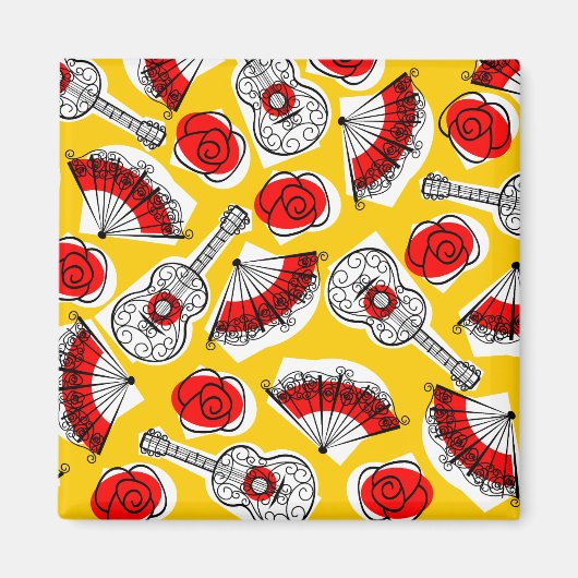 Spanisches Souvenirs Multimagnet-Quadrat Magnet (Vorne)