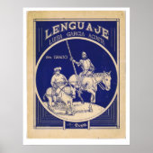 Spanisches Sprachlehrbuch Don Quixote Sancho Panza Poster (Vorne)