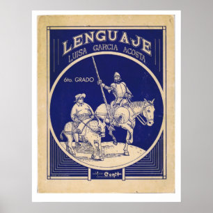 Spanisches Sprachlehrbuch Don Quixote Sancho Panza Poster
