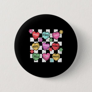 Spanisches Valentinsgesprächs-Herz Feliz San Val Button