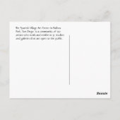 Spanisches Village Art Centre, Balboa Park, San Di Postkarte (Rückseite)