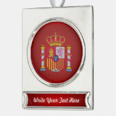 Spanisches Wappen Banner-Ornament Silber (Links)