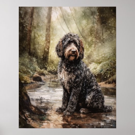 Spanisches Wasser Hund Art Print Poster (Vorne)