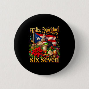 Spanisches Weihnachten Lustig Puerto Rico Boricua  Button