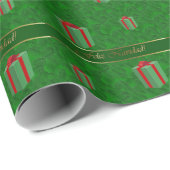 Spanisches Weihnachtsgeschenk verpackt grünes Geschenkpapier (Rolleneckpunkt)