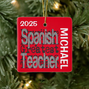 Spanischlehrer Extraordinaire BENUTZERDEFINIERT Keramikornament
