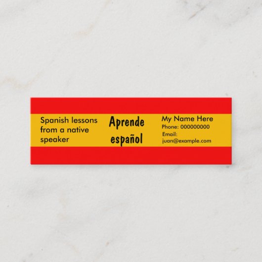 Spanischunterricht — Werbekarten Mini Visitenkarte (Vorderseite)