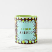 SPANISH Abuelo Proud Großvater Green 2 Foto Zweifarbige Tasse (Mittel)