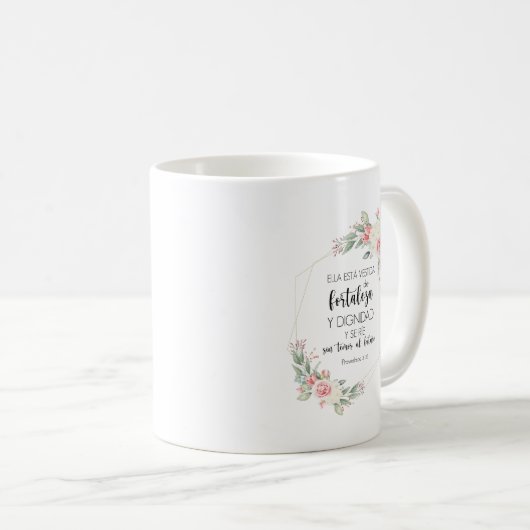 Spanish bible verse Taza Kaffeetasse (VorderseiteRechts)