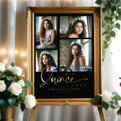 Spanish Black Trendy Quinceañera Collage 4 Photos Foliendrucke