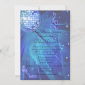 Spanish Blue Disco Ball & Sparkle Heels Sweet 16 Einladung (Rückseite)