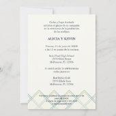 Spanish Blue Shades Overlay Vellum Shapes Photo  Einladung (Rückseite)