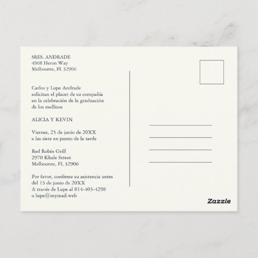 Spanish Blue Shades Overlay Vellum Shapes Photo Postkarte (Rückseite)