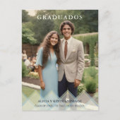 Spanish Blue Shades Overlay Vellum Shapes Photo Postkarte (Vorderseite)