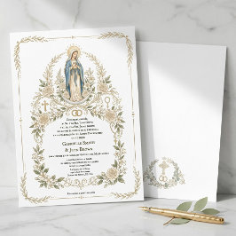 Spanish Boda Catholic Virgin Mary Nuptial Mass  Einladung