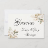 Spanish Boho Wedding Danke RSVP Karte (Vorderseite)
