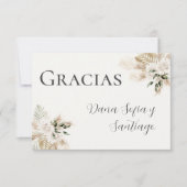 Spanish Boho Wedding Danke RSVP Karte (Vorderseite)