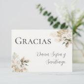 Spanish Boho Wedding Danke RSVP Karte (Stehend Vorderseite)