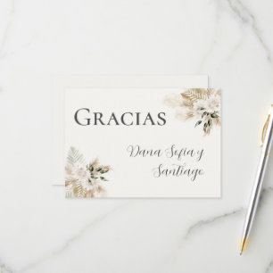 Spanish Boho Wedding Danke RSVP Karte