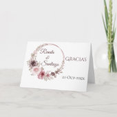 Spanish Boho Wedding Dankeschön Karte (Vorderseite)