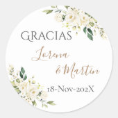 Spanish Boho Wedding round sticker  (Vorderseite)