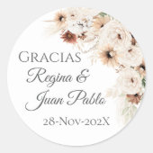 Spanish Boho Wedding round sticker  (Vorderseite)