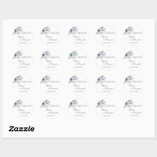 Spanish Boho Wedding round sticker  (Blatt)