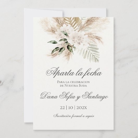 Spanish Boho Wedding Save the Date (Vorderseite)