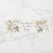 Spanish Boho Wedding Wasserflaschenetikett (Einzelnes Label)