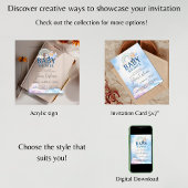 Spanish Boy Baby Shower Teddy Bear Airplane Blue Acryleinladungen