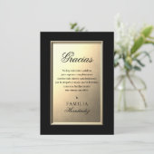 SPANISH Carta para beerdigen | Gold FOTO Vielen Da Karte (Stehend Vorderseite)