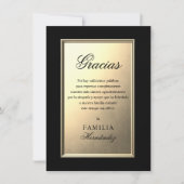 SPANISH Carta para beerdigen | Gold FOTO Vielen Da Karte (Vorderseite)