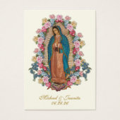 Spanish Catholic Guadalupe Wedding Holy Card (Vorderseite)