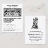 Spanish Christmas St. Andrew Novena Prayer Visitenkarte (Vorne/Hinten)