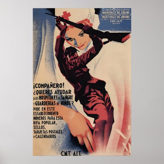 Spanish Civil War Poster Comrade, help the (Vorne)