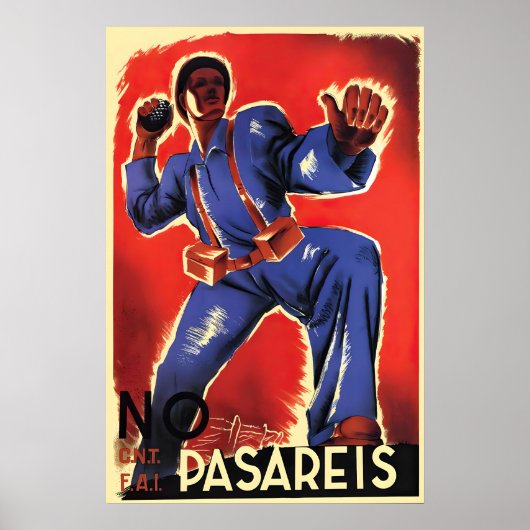 Spanish Civil War Poster No Pasareis  No Pasaran (Vorne)